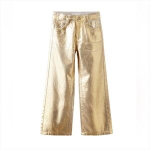 Zara Kids mid rise golden jeans